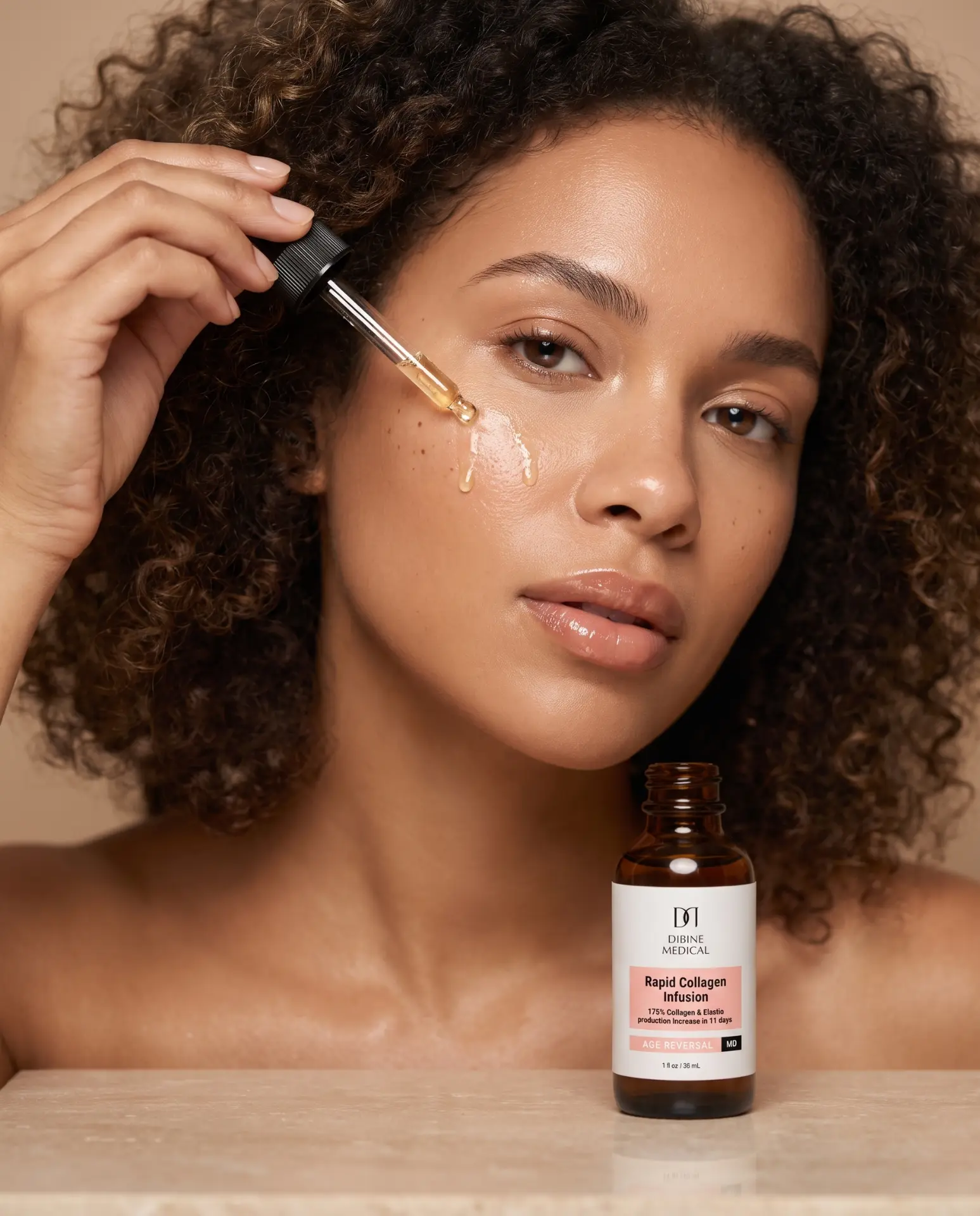 DIBINE Medical clinical skincare arranged in soft daylight